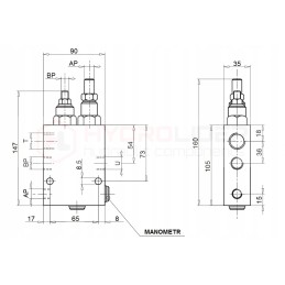Hidraulinis iškrovimo vožtuvas vabp 1 2 du siurbliai