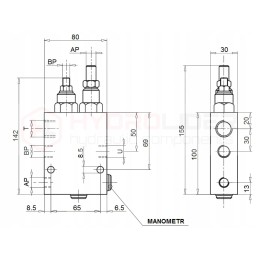 Itališkas hidraulinis vožtuvas iškrovimo vabp 3 8 du siurbliai