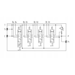 4 sekcijų skirstytuvas, plūduriuojančio užrakto funkcija