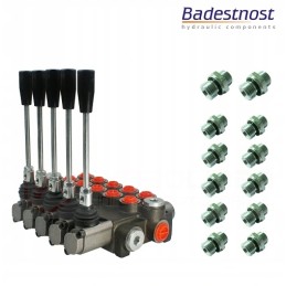 5 sekcijų hidraulinis skirstytuvas, 40l jungtys