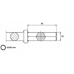 Dluto antgalis, šešiakampis kastuvas, 22x82 l, 500 mm