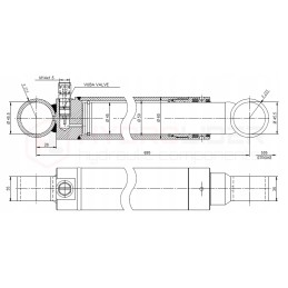 Hidraulinė stūmoklio pavara cj 45 505 l 695 vuba