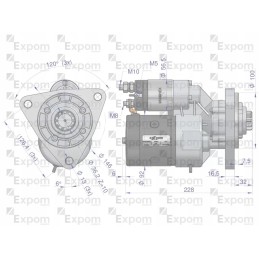 Starteris su magneton t25 mtz mėlynu reduktoriumi