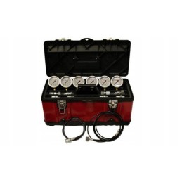 Rinkinys alyvos slėgiui hidraulinėje sistemoje matuoti