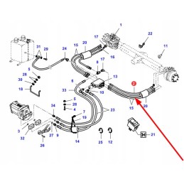 La9512241 galinės ašies hidraulinė žarna 1840 mm