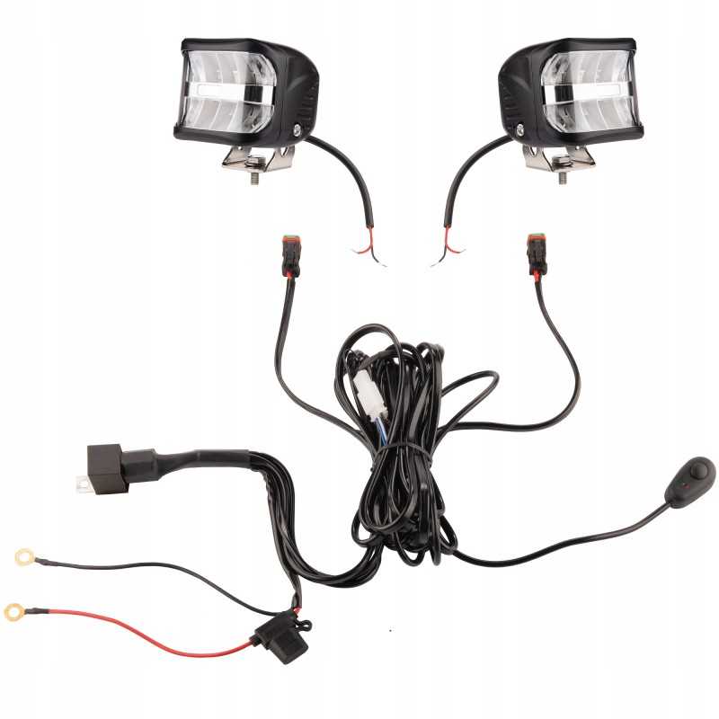 Dviejų darbinių lempų 8xLED 1608 lm 27w pajungimas