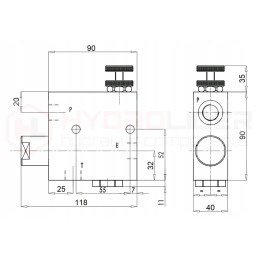 Srauto reguliatoriaus vožtuvas rfp3 vu 3 8 60l 350bar omų
