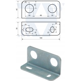 Plokštė 2x greitos jungtys, M18 lizdas, rinkinys 03