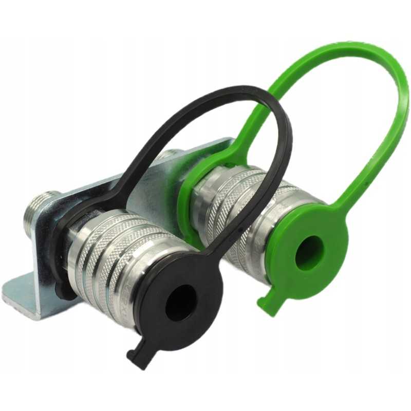 Plokštė 2x greitos jungtys M18 lizdų rinkinys 04