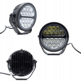 LED halogeninė darbo lempa 80w kombinuota apvali