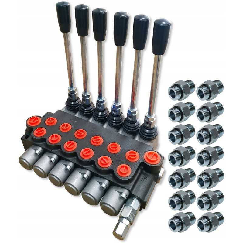 6 sekcijų skirstytuvas, 40l jungtys