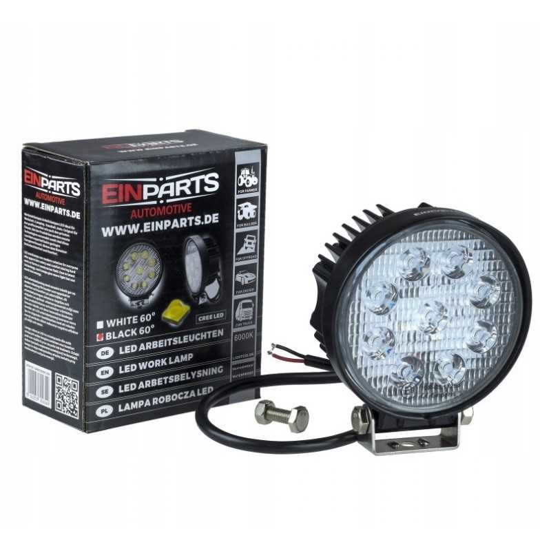 Apvali LED darbinė lempa 27w, lauko prožektorius