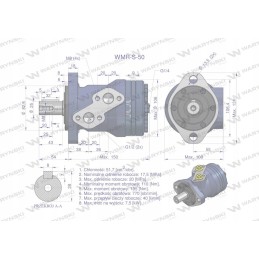 Sustiprintas orbitinis hidraulinis variklis WMR S 50