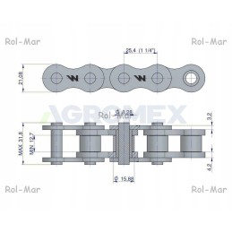 Ritininė grandinė 16bx 104 grandys 2642mm Warynski