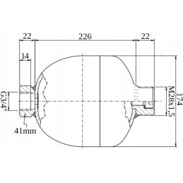 Amortizatorius, membraninis hidroakumuliatorius 2 8l g3 4