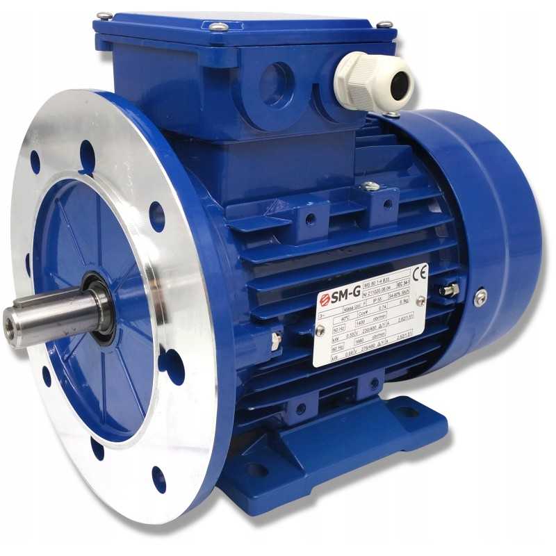 Variklis su flanšu 0 55kw 230v 1400rpm 3 fazių