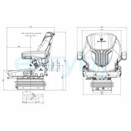 Pneumatinė gramer kompakto traktoriaus sėdynė