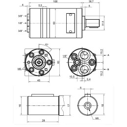 Hidraulinis variklis hidrovariklis 1550 aps./min 2 4 kW 16 nm