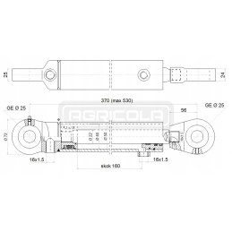 Hidraulinis stūmoklio cilindras 40 22 taktų 160mm l 370
