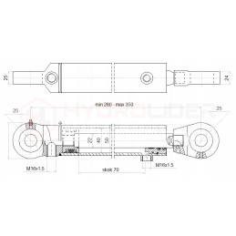 Hidraulinė pavara 40 22 070 u25 l 280 hidrolideris