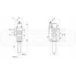 Skirstytuvas, 1 sekcija, 40l, kabeliu valdomas stūmoklis