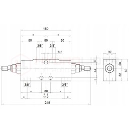 Hidraulinis vožtuvas percentrinis vbcd 1 2 de a lock