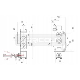 Hidraulinis skirstytuvas, 1 sekcija, 80l, atsarginė