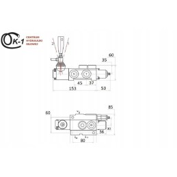 Hidraulinis skirstytuvas, 1 sekcija, 40l stūmoklis