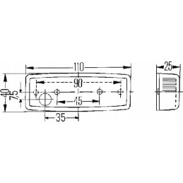 Šoninis šviestuvas LP, geltonas halogenas, w5w, aukštis 40m