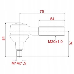 Skersinės vairo trauklės antgalis fiat ford nh