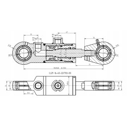 Hidraulinio cilindro pavara 40x22 taktų 700 tvirtinimai