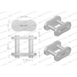 Sustiprinta grandinės užraktas z60sp r1 3 4 Warynsk