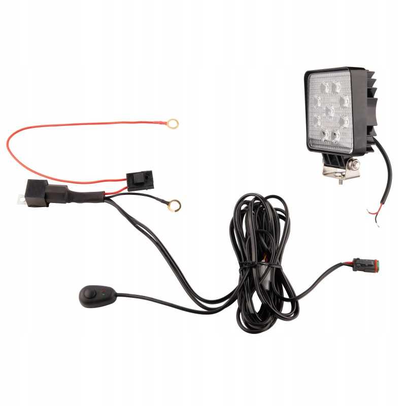 Darbo lempa 9xled 1430 lm 24w jungtis