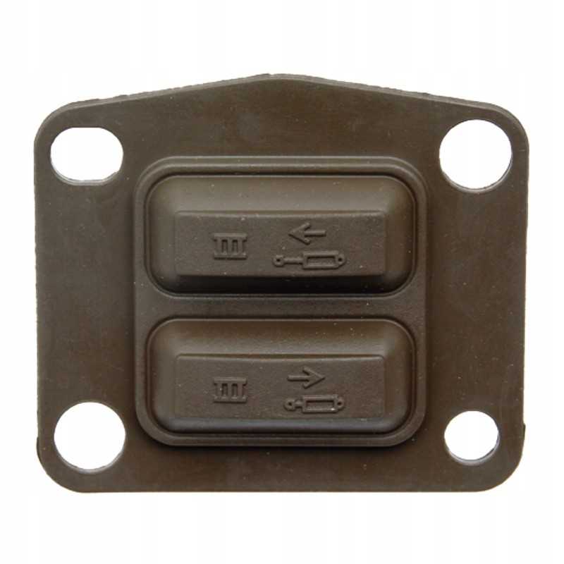 Guminis prispaudimo elementas, dešinėje, granitas