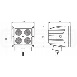 Darbo lempa 4xLED 1000 lm 16w jungtis