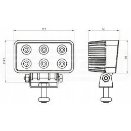 Darbo lempa 6xLED 1100 lm 18w jungtis