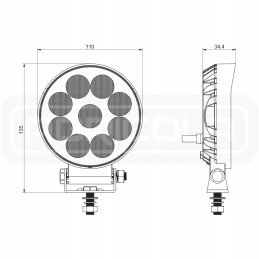 Darbo lempa 9xled 1133 lm 20w jungtis
