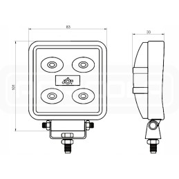 Darbo lempa 5xled 630 lm 12w jungtis