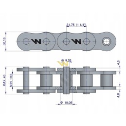 Ritininė grandinėlė 20ah1 71ps ansi a 100 warynski