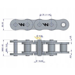 Ritininė grandinėlė 20ah1 71ps ansi a 100 warynski