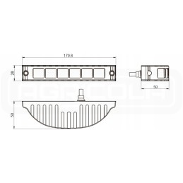 Darbo lempa 6xLED 826 lm 16w jungtis