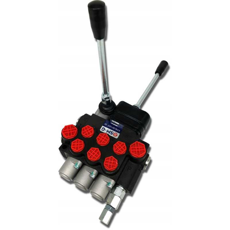 Hidraulinis skirstytuvas, 3 sekcijų, 40l, vairasvirtei