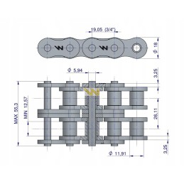 Ritininė grandinėlė 12ah 2 ansi a 60h 5 m Warynski