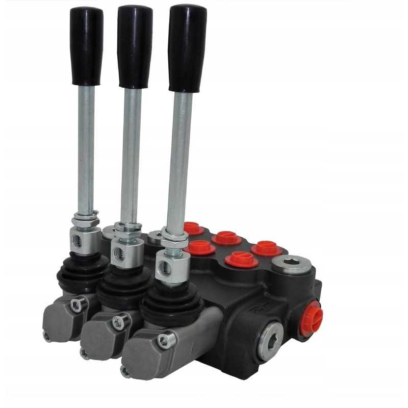 3 sekcijų hidraulinis skirstytuvas, 3 sekcijų, 80l