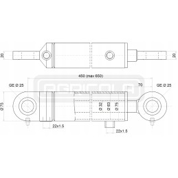 Hidraulinis stūmoklio cilindras 63 32 taktų 200mm l 450