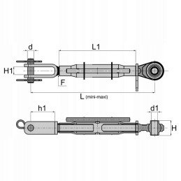 Kėlimo pakaba 515 665 mm rutulinė jungtis
