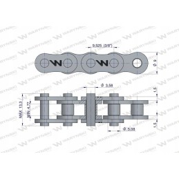 Ritininė grandinė wzm 06ah 1 ansi a35h 2 5m warynski