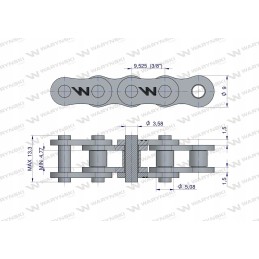 Ritininė grandinė wzm 06ah 1 ansi a35h 2 5m warynski