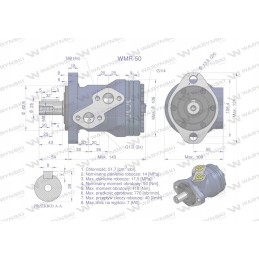 WMR orbitinis hidraulinis variklis 50 cm3 aps./min 140