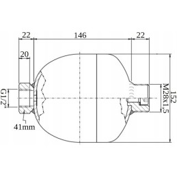 Hidraulinis akumuliatorius hydr ad 1 4l 210bar 1 2